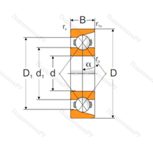 Подшипник шариковый радиально-упорный 7204AP