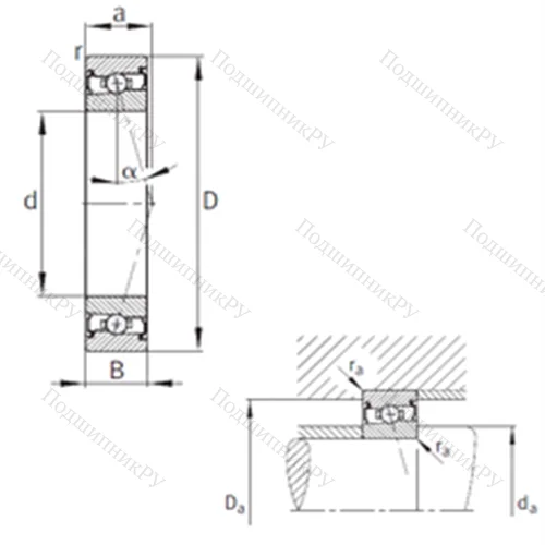 Подшипник шариковый радиально-упорный HCS 7021-C-T-P 4S