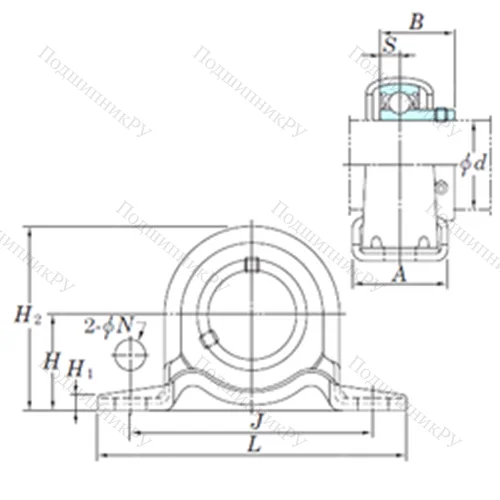 Подшипниковый узел шариковый радиальный SBPP 202