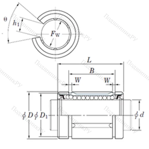 Подшипник шариковый линейный SDM 12OP от производителя  KOYO
