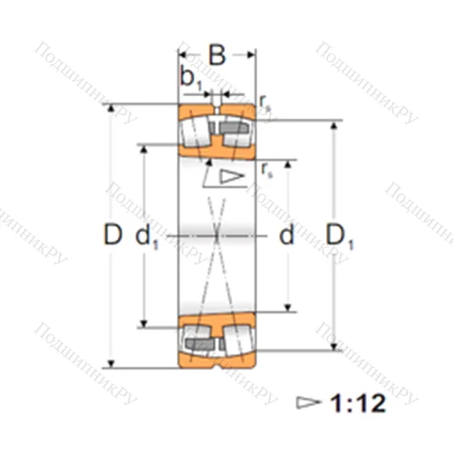 Подшипник роликовый радиальный самоцентрирующийся 22207K