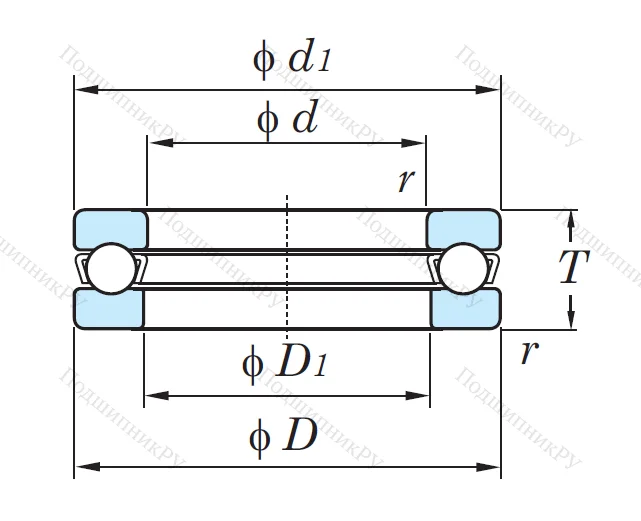 Упорный шариковый подшипник 51104