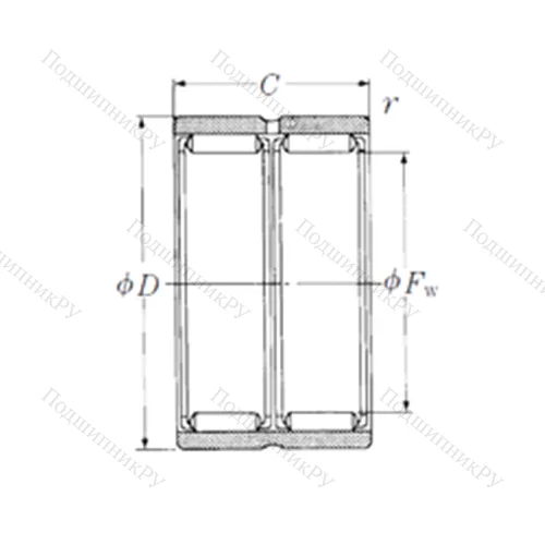 Подшипник игольчатый радиальный RNAFW 223532