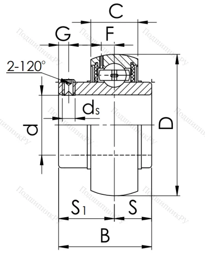 Корпусный подшипник UC 213 (480213 ГОСТ) в Ижевске