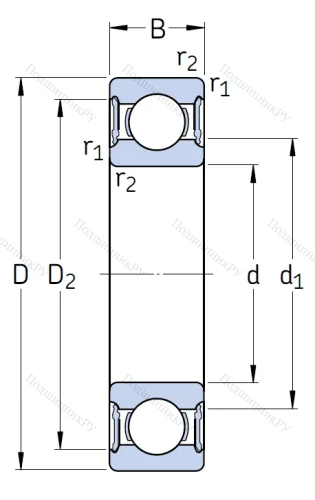 Однорядный шариковый подшипник W 6005 2RS 1 в Ижевске