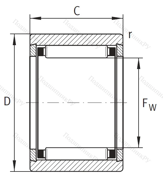 Игольчатый подшипник NK 8/12 TV XL