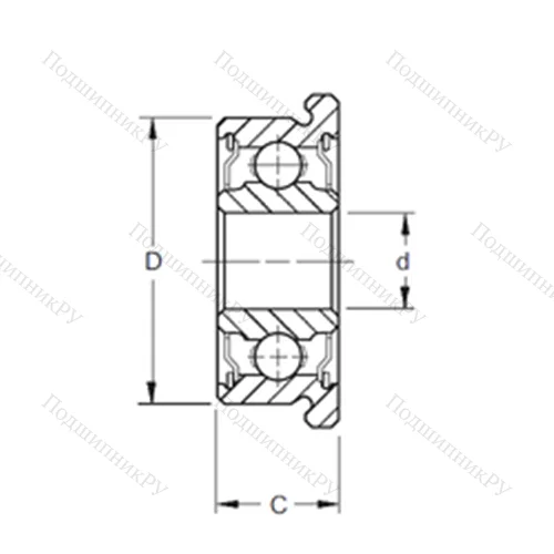Подшипник шариковый радиальный FR 168-2TS