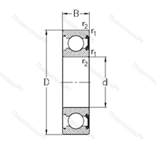 Подшипник шариковый радиальный 61905-2RSR