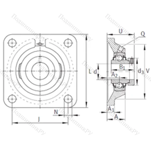 Подшипниковый узел шариковый радиальный