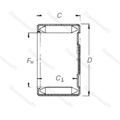 Подшипник игольчатый радиальный DLF 35 20