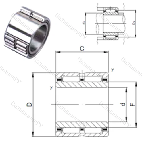 Подшипник игольчатый радиальный NA 6907 от производителя  JNS