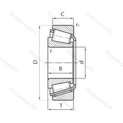 Подшипник роликовый радиально-упорный 30303D