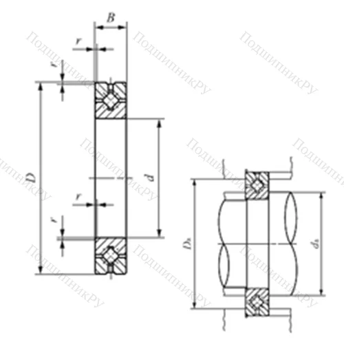 Подшипник роликовый упорно-радиальный с четырехточечным контактом CRBH 3010 A
