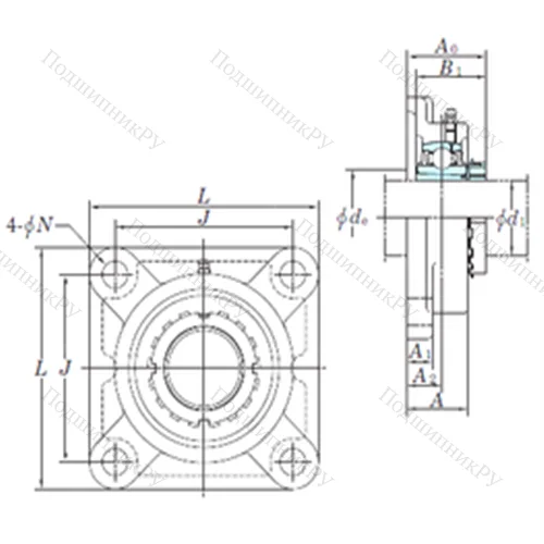 Подшипниковый узел шариковый радиальный UKF 305