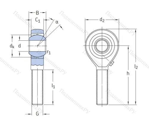 Наконечник штока с внешней реьбой SAKAC 22 M в Ижевске