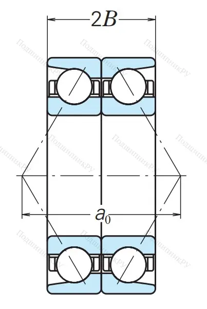 Радиально-упорный шариковый подшипник 6-466322 Л