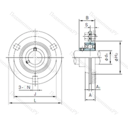 Подшипниковый узел шариковый радиальный BPF 1