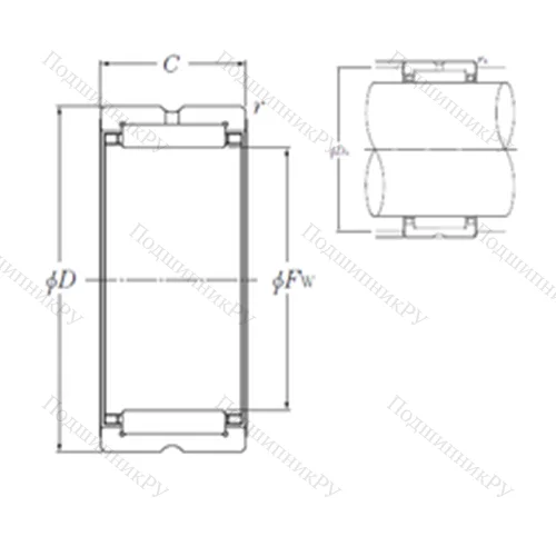 Подшипник игольчатый радиальный NK 73/25R