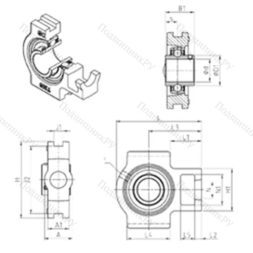 Подшипниковый узел шариковый радиальный UCT 326