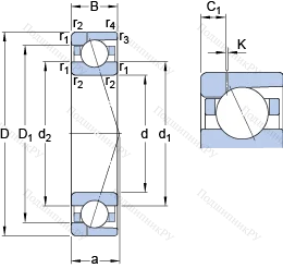 Подшипник 7028 CD/HCP 4AH 1