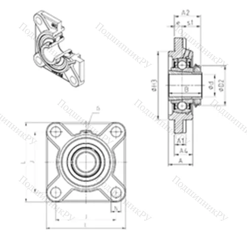 Подшипниковый узел шариковый радиальный UKFS 315H
