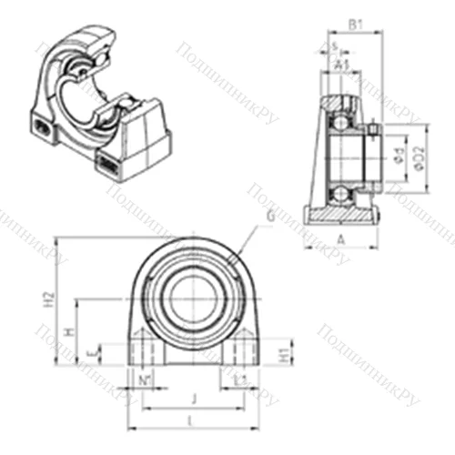 Подшипниковый узел шариковый радиальный ESPG 211