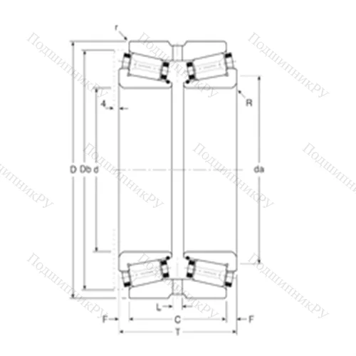 Подшипник роликовый радиально-упорный 111050X/111090G