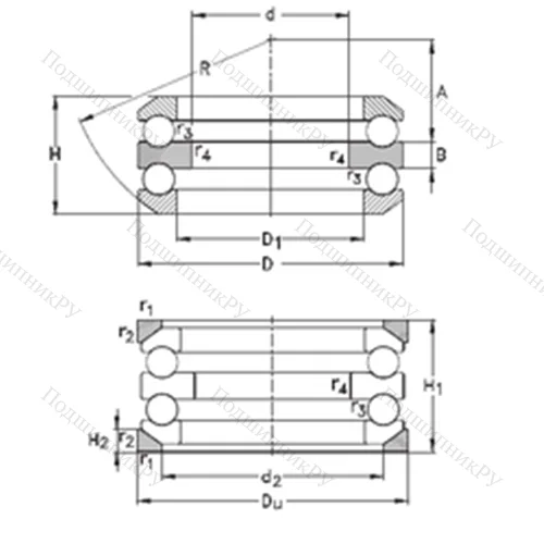Подшипник шариковый упорный 54415-MP+U 415