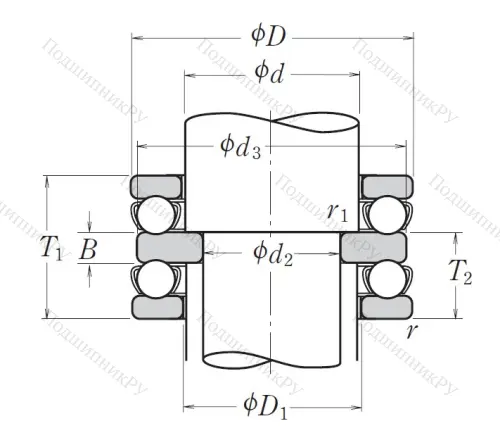 Упорный шариковый подшипник 52206 от производителя  NSK