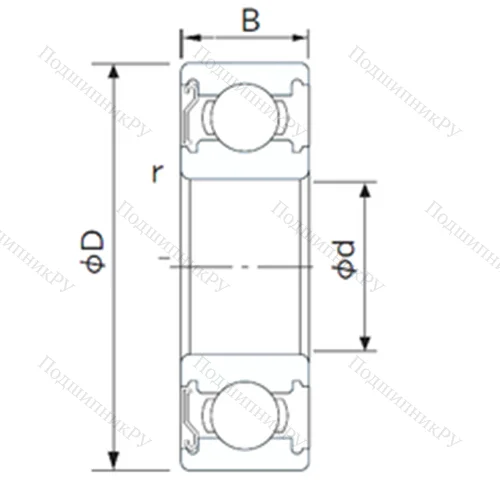 Подшипник шариковый радиальный 6812Z