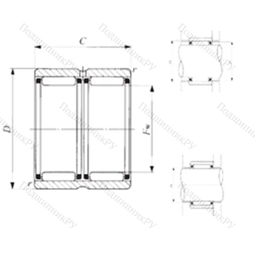 Подшипник игольчатый радиальный RNAFW 253526