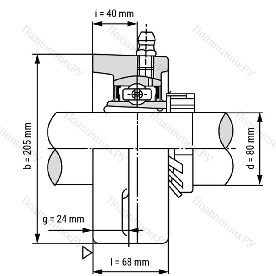 Подшипниковый узел UKFL 218+H 2318 - Вал: 80 мм