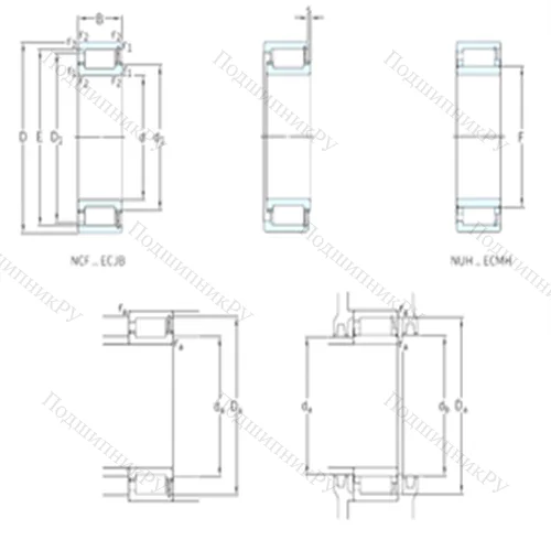 Подшипник роликовый радиальный NUH 2344ECMH/PEX от производителя  SKF