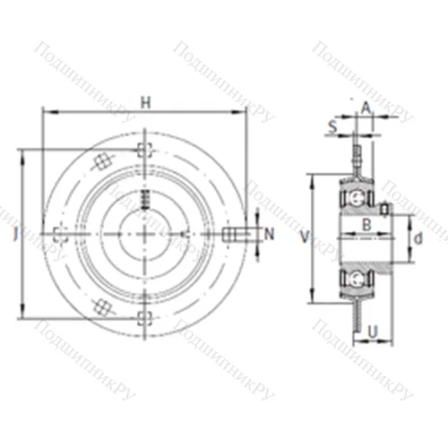 Подшипниковый узел шариковый радиальный