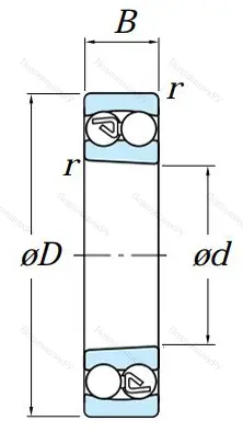 Двухрядный шариковый подшипник 1307 K от производителя  KOYO