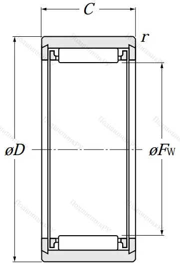 Игольчатый подшипник NK 9/12 T 2