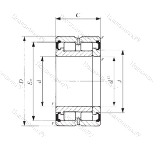 Подшипник роликовый радиальный NAG 4928UU