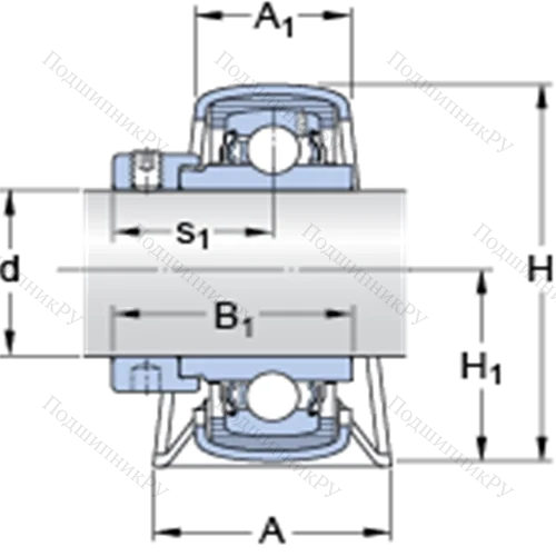 Стационарные подшипниковые узлы типа Y (литой корпус, крепление стопорными винтами) P 52 R-20 WF