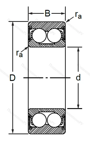 Радиально-упорный шариковый подшипник 3056307 2RS (3307 A 2RSTN) в Ижевске