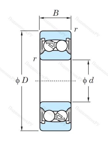 Двухрядный шариковый подшипник 2210 2RS от производителя  KOYO