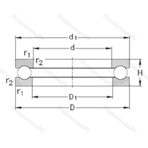 Подшипник шариковый упорный 51172-FP