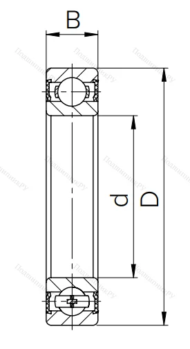 Шариковый однорядный подшипник 180312 (6312 2RS)