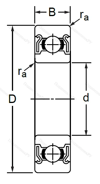 Миниатюрный шариковый подшипник 80018 К2С17 (608 ZZ)