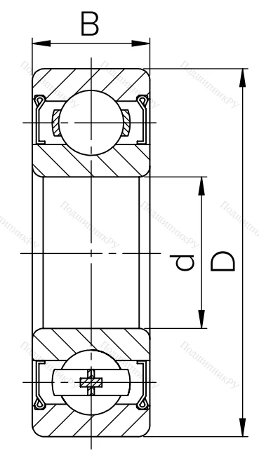 Шариковый однорядный подшипник 80105 (6005 ZZ)