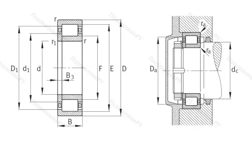 Роликовый цилиндрический подшипник NUP 2206 E XL TVP 2 от производителя  FAG