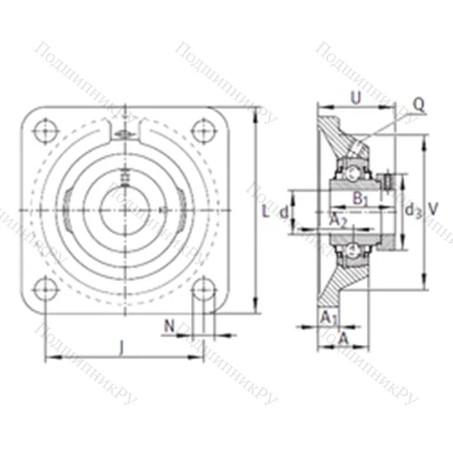 Подшипниковый узел шариковый радиальный TCJ 25-N