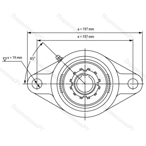Подшипниковый узел UKFL 210+H 2310 - Вал: 45 мм от производителя  LPZ