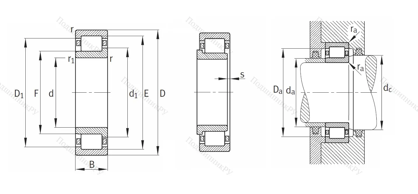 Роликовый цилиндрический подшипник