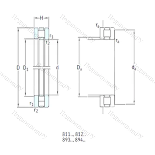 Подшипник роликовый упорный 811/500M от производителя  SKF