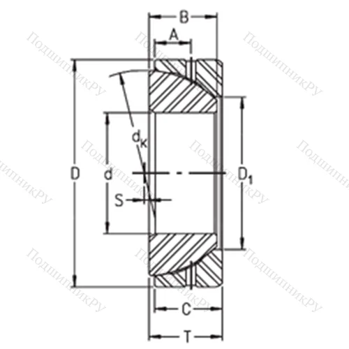 Подшипник скольжения сферический GE 45SX